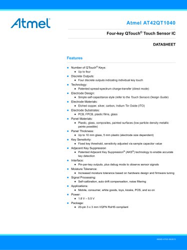 AT42QT1040 4-channel QTouch® Sensor IC