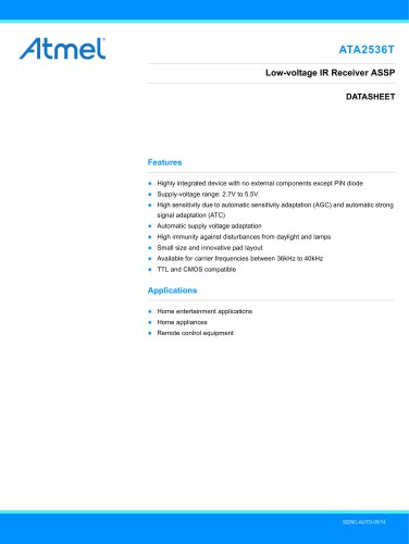 ATA2536T Low-voltage IR Receiver ASSP