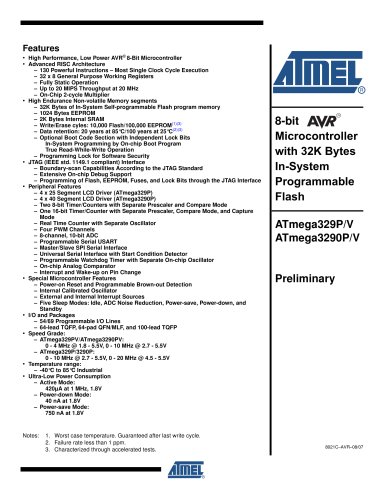 ATmega329P/3290P Preliminary