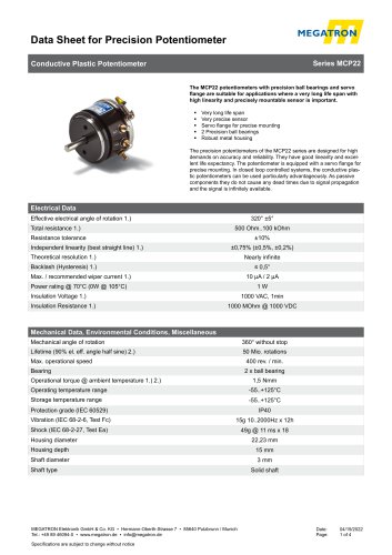 Data sheet MCP22