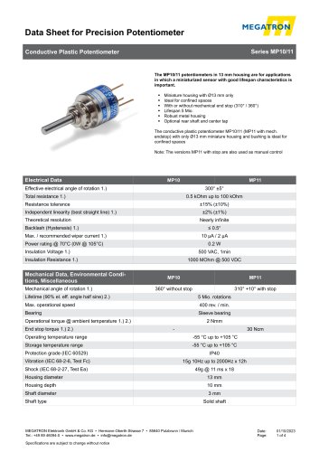 Data sheet MP10/11