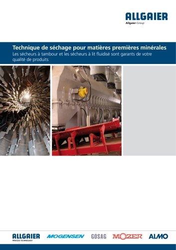 Technique de séchage pour matières premières minérales