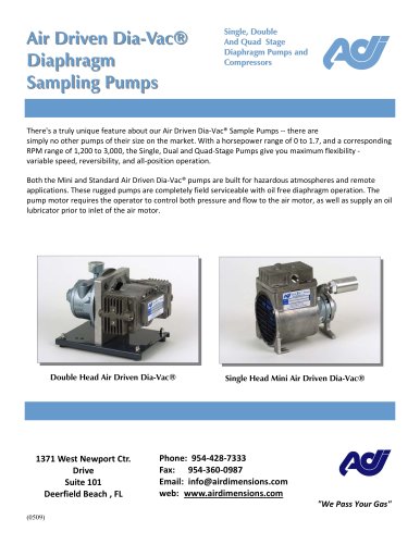 Air Driven Dia-Vac® Diaphragm Sampling Pumps