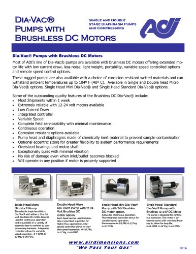 Diia--Vac® Pumps wiith Brushless DC Motors