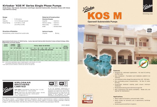 KOS+M Openwell Submersible Pumps