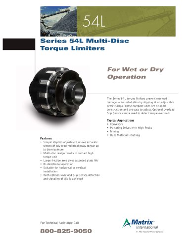 Series 54L Multi-Disc Torque Limiters