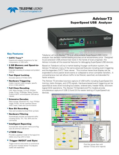 Ad isorT3 AdvisorT3 SuperSpeed USB Analyzer