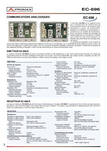 EC-696 Entraineur sur communications analogiques