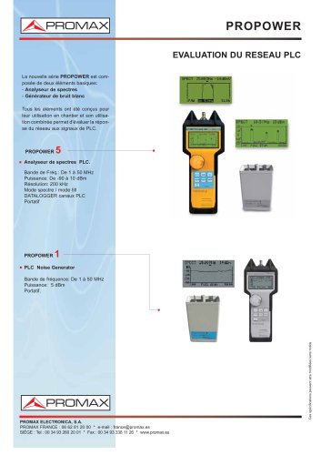 PROPOWER Evaluation du reseau PLC