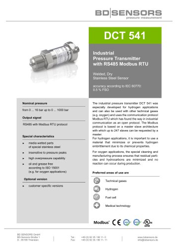 data sheet DCT 541