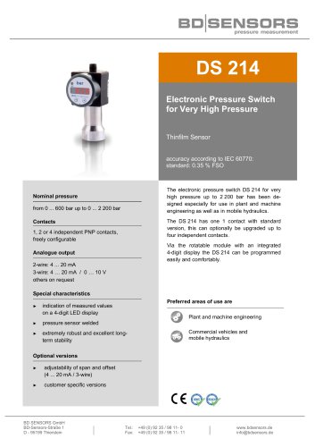 data sheet DS 214