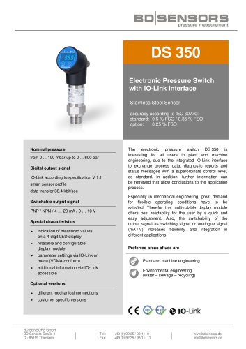 data sheet DS 350