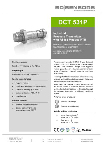 datasheet DCT 531P