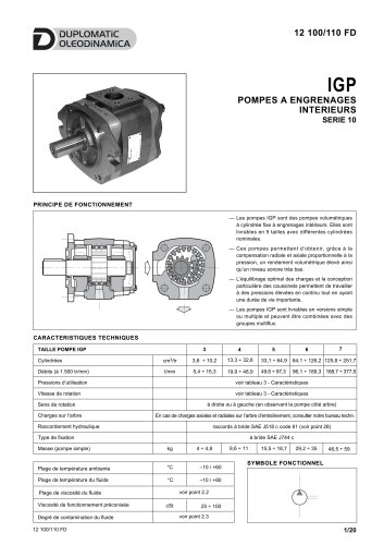 IGP POMPES A ENGRENAGES INTERIEURS