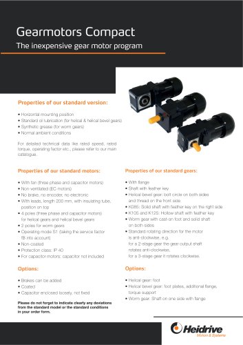 Gear motors compact