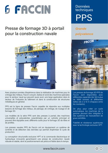 Faccin Presse de formage 3D a portail pour la construction navale PPS