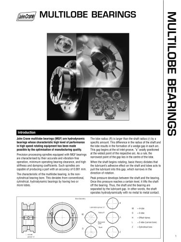 Multilobe Bearings High Performance Hydrodynamic Bearings