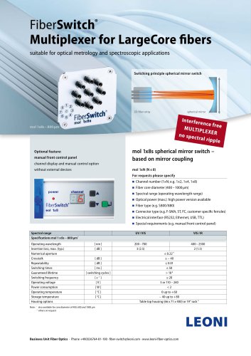 FiberSwitch® Multiplexer for LargeCore fibers