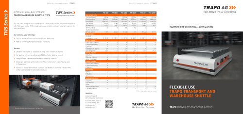 TRAPO Warehouse Shuttle TWS Series