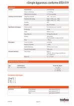 Fiche technique «Simple Apparatus» conformity to ATEX 419 - 3