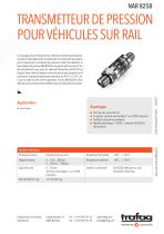 Transmetteur de pression pour véhicules sur Rail NAR 8258 - 1