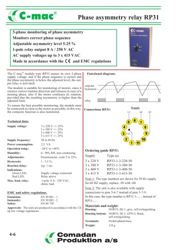 Phase asymmetry relay RP31