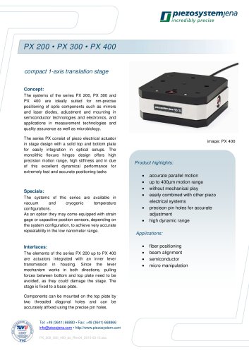 x-axis positioning stage PX 300