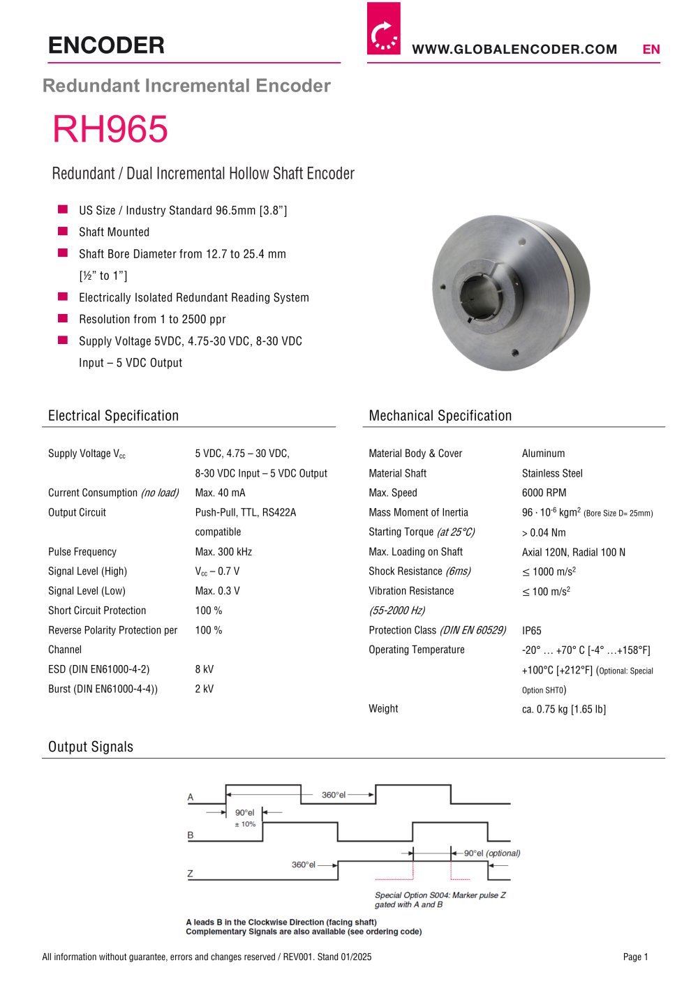 Datasheet RH965 (EN) - W+S Me&szlig;systeme GmbH