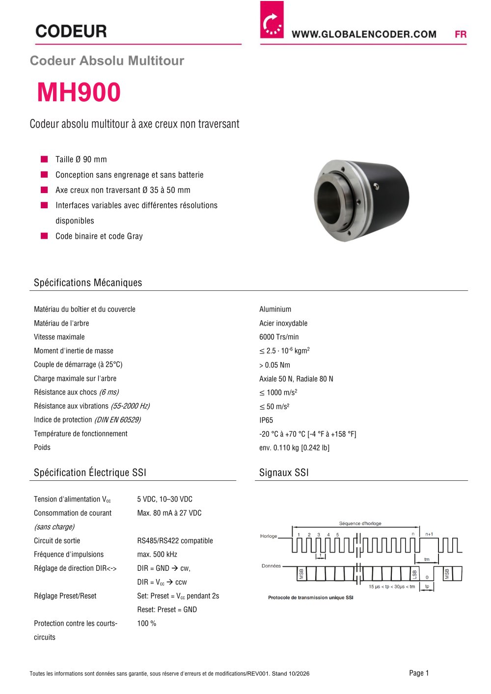 Fiche Technique MH900 (FR) - W+S Me&szlig;systeme GmbH