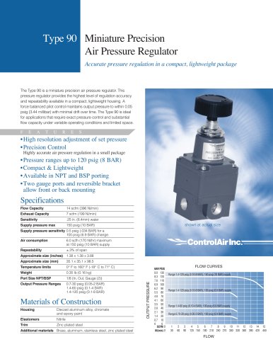 Type-90 Miniature Precision Air Pressure Regulator