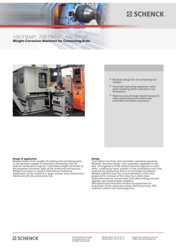 100 FBMP, 200 FBMP, 100 RBMP Weight-Correction Machines for Connecting-Rods