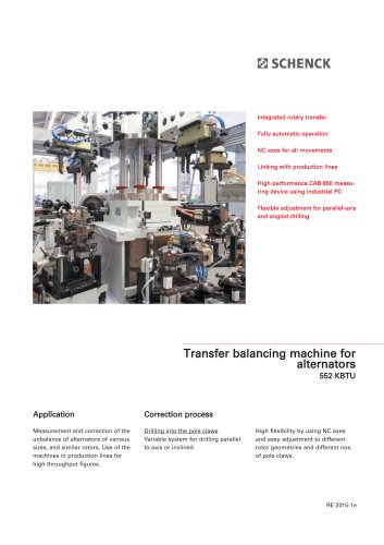 552 KBTU Transfer Balancing Machine for Alternators