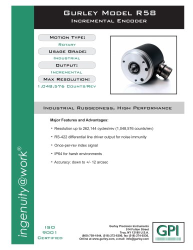 Gurley Series R58 Rotary Incremental Encoders