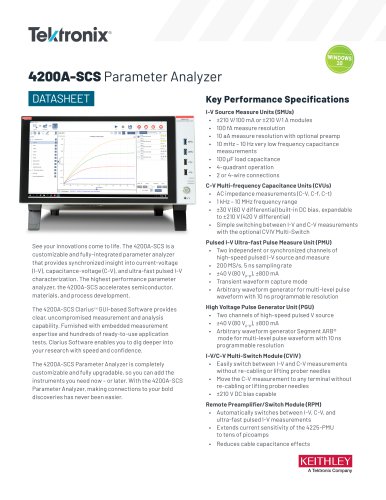 4200A-SCS Parameter Analyzer