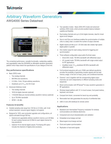 AWG4000 Series Datasheet