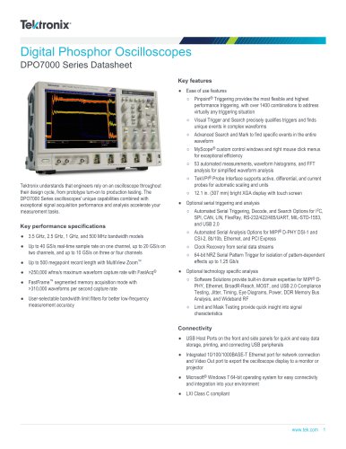 DPO7000 Series Datasheet