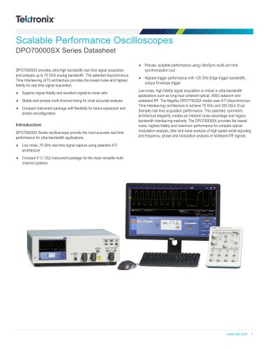 DPO70000SX Series Datasheet