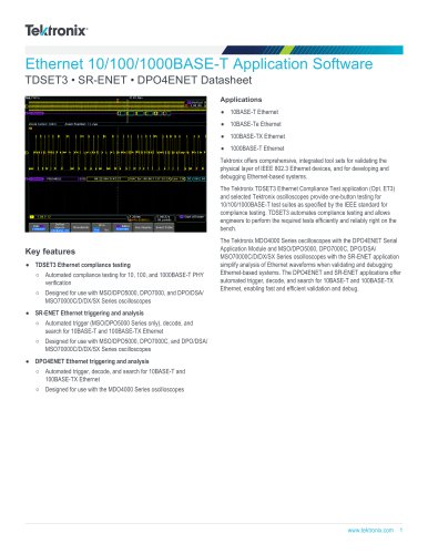 Ethernet 10/100/1000BASE-T Application Software