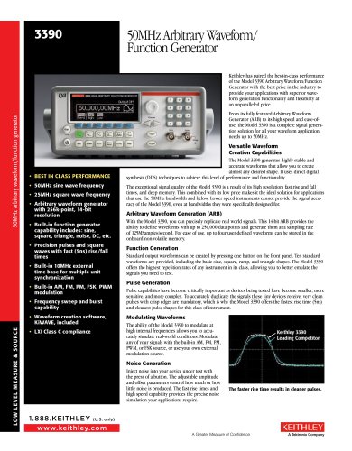 Model 3390 50MHz Arbitrary Waveform/Function Generator