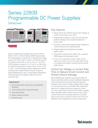 Series 2260B Programmable DC Power Supplies