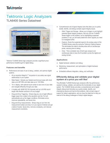 TLA6400 Series Datasheet