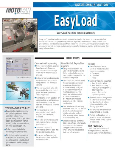 Motoman EasyLoad Machine Tending Software