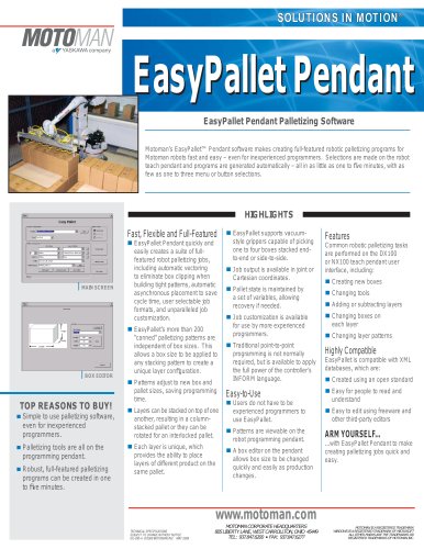 Motoman EasyPallet Pendant Palletizing Software