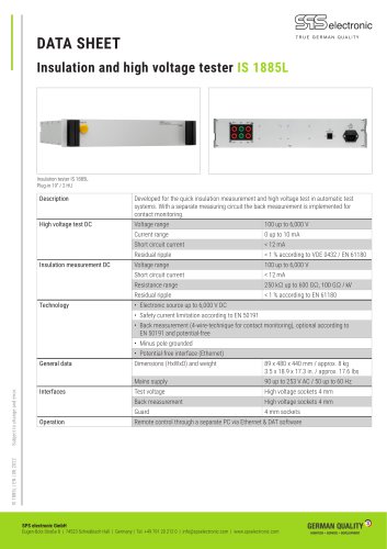 Insulation tester IS 1885L