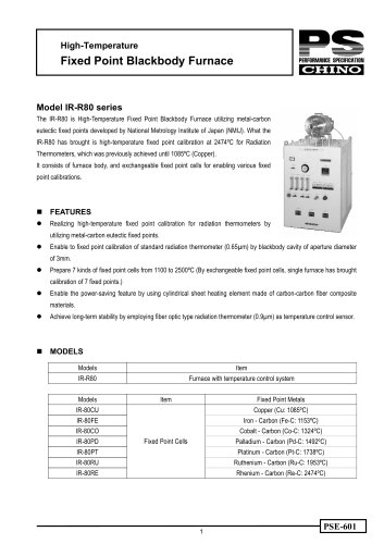 Fixed Point Blackbody Furnace IR-R80