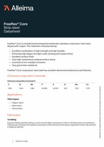Freeflex® Core Strip steel Datasheet