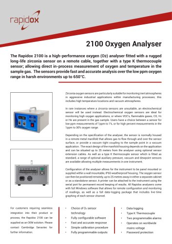 Rapidox 2100 Technical Datasheet