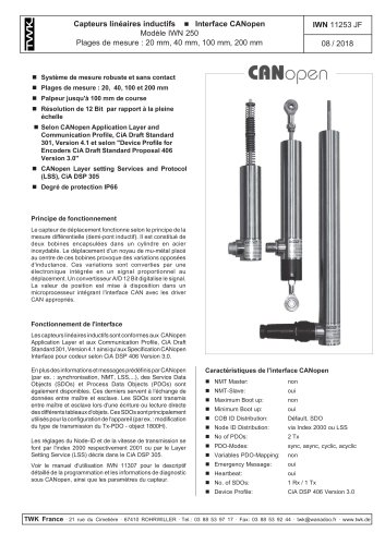 Capteur de déplacement inductif IWN250