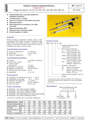 Capteur de déplacement potentiométrique RP13