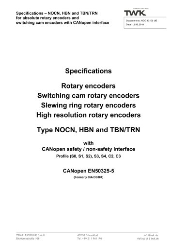 Rotary encoder TBN42/S4 SIL2 Manual